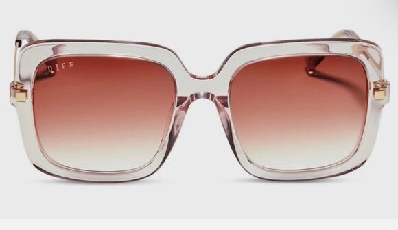 Diff Accessories - DIFF SANDRA Light Pink Crystal Dusk Gradient Oversized Sunglasses
